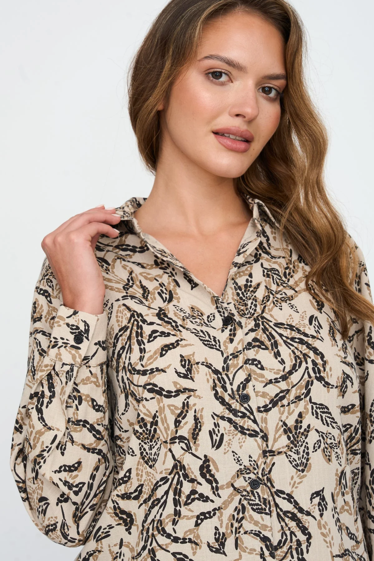 Bluse aus Viskose-Leinen-Mix - Image 2