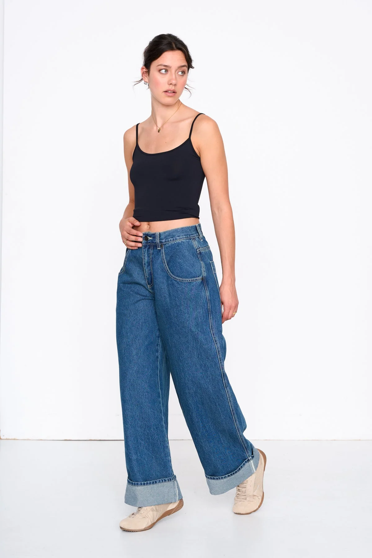Jeanshose  mit weitem Bein